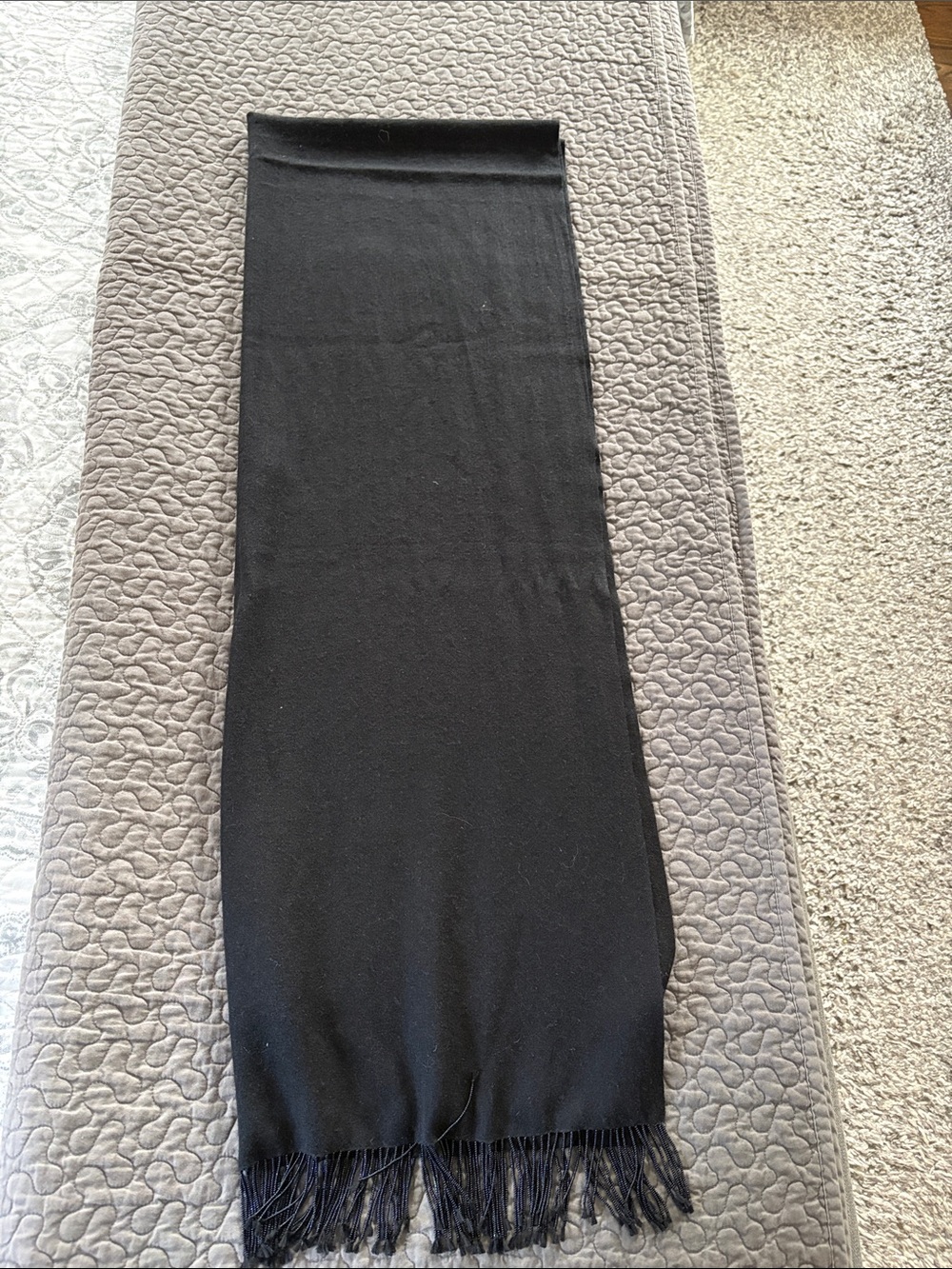 Classic Black Fringe Scarf - Women's Lightweight Wrap